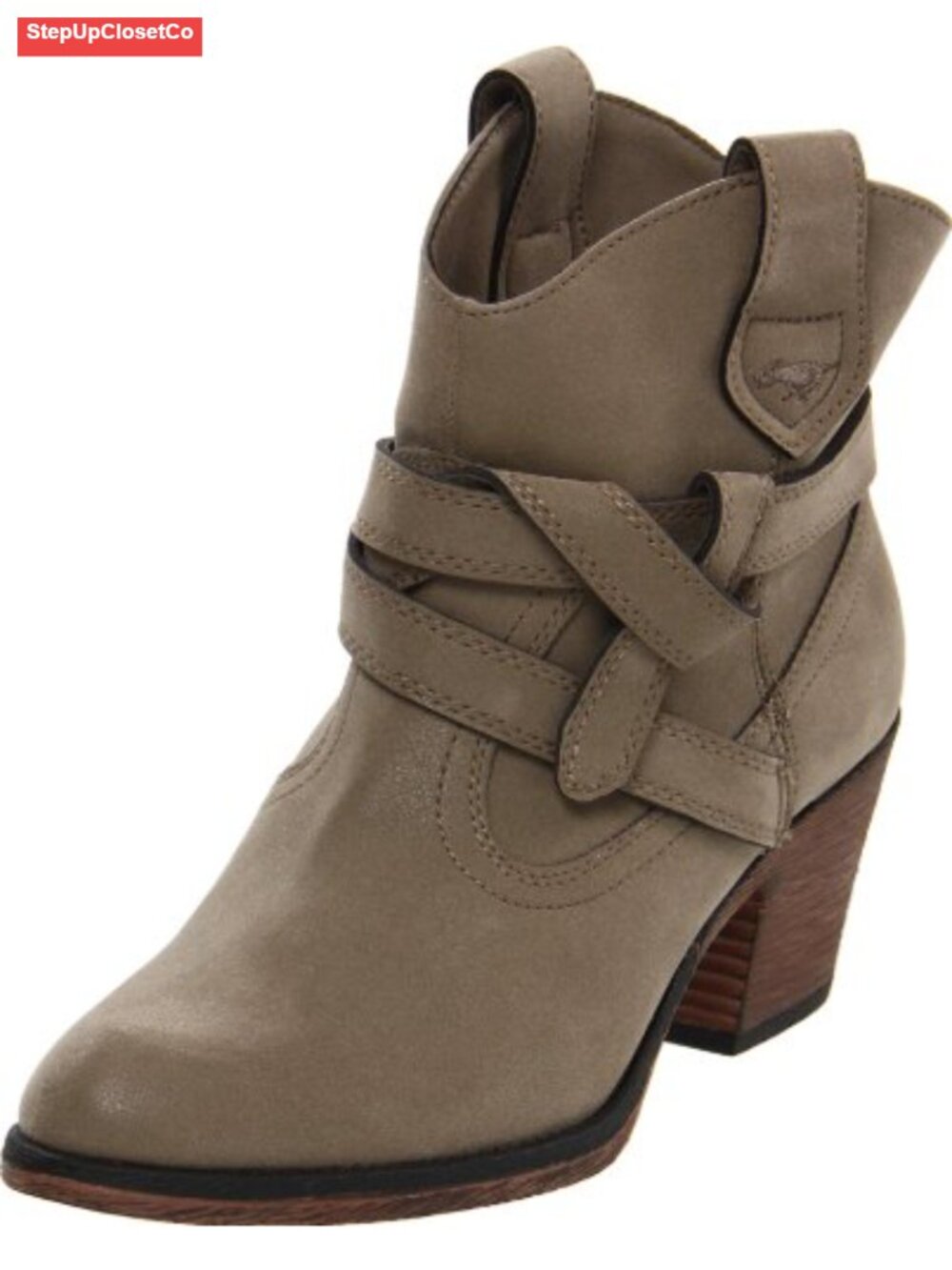 Women's Ankle Bootie Low Heel Faux Suede Synthetic